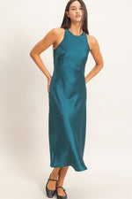 Teal Satin Dress