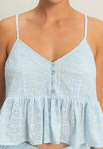 Adeline Eyelet Peplum Top