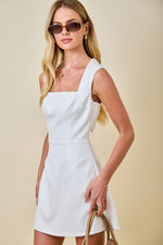 White Bow Mini Dress