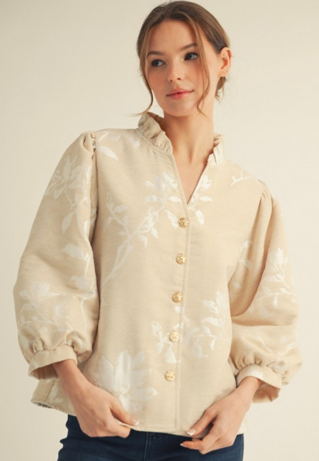 Floral Jacquard Top