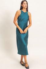 Teal Satin Dress