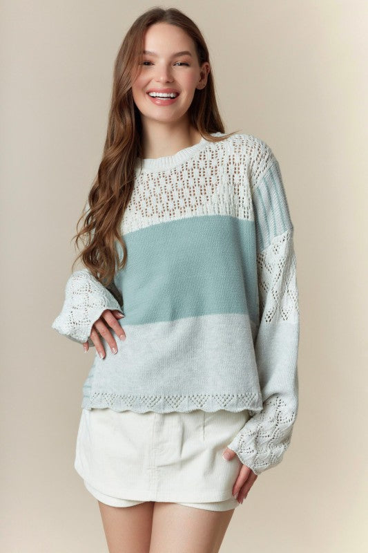 Contrast Knit Sweater