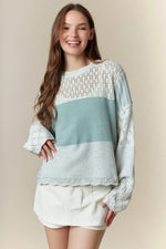 Contrast Knit Sweater