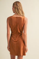 Draped Suede Dress
