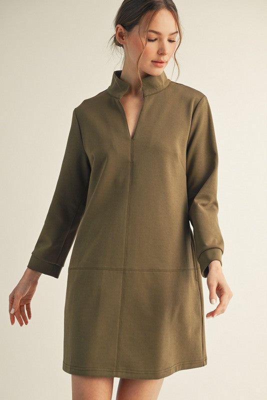 Stand-Up Shift Dress.