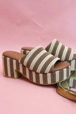 Terry Brown Stripe Platform