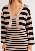 Stripe Cropped Cardigan