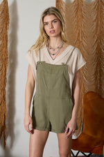 Tie Strap Cuffed Overalls