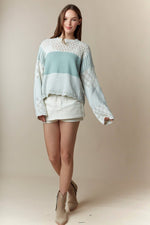 Contrast Knit Sweater