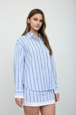 Blue Vertical Stripe Shirt