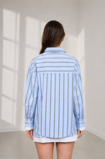 Blue Vertical Stripe Shirt