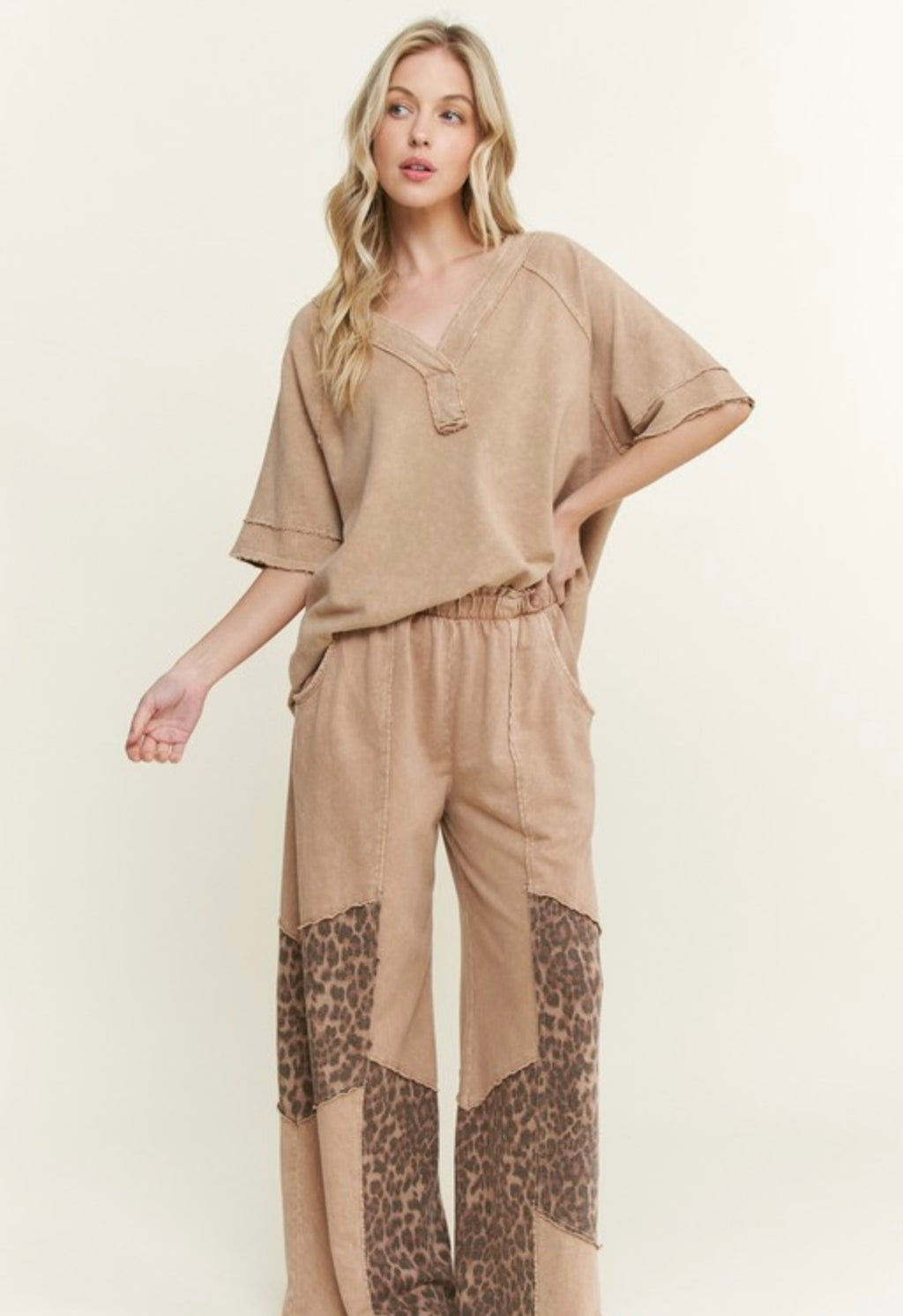 Mineral Wash Patchwork Pants
