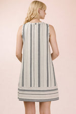 Striped Pintuck Dress