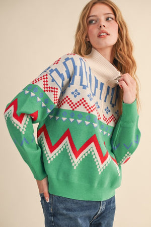 Bright Geo Sweater