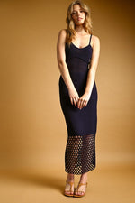 Navy Net Pattern Dress