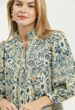 Floral Lace Trim Blouse