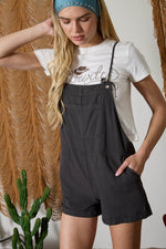 Tie Strap Cuffed Overalls
