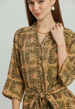 Abstract Front Tie Midi