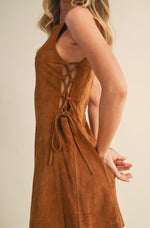 Suede Lace Up Dress