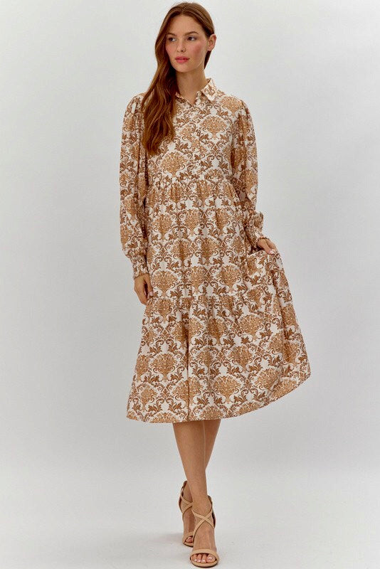 Boho Print Midi Dress