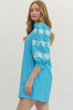 Contrast Embroidery Dress