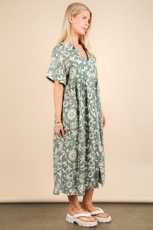 Abstract Midi Dress
