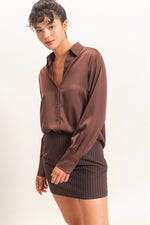 Brown Satin Shirt
