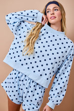 Blue Polka Dot Sweatshirt