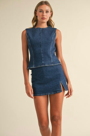 Denim Top & Skirt