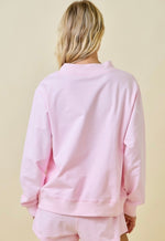 Pink Mock Neck Sweatshirt