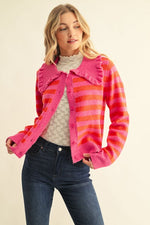 Peter Pan Striped Cardigan