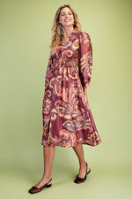 Satin Paisley Midi