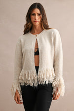 Fringe Trimmed Cardigan