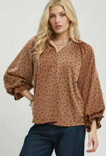 Dot Tie Neck Blouse
