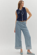Cuffed Stripe Pants