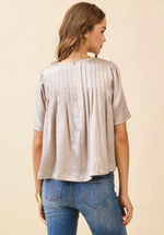 Pleated Metallic Top