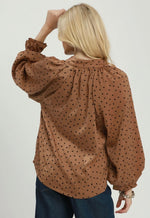 Dot Tie Neck Blouse