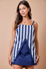 Game Day Striped Split Open Top