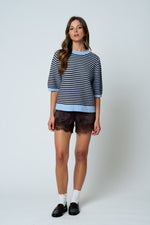 Textured Half Sleeve Sweater