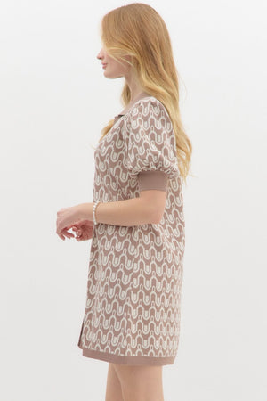 Abstract Latte Dress