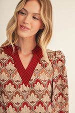 Geo Floral Shift Dress