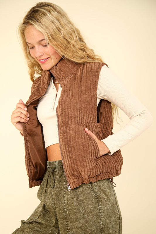 Corduroy Puffer Vest