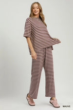 Mauve Striped Pants