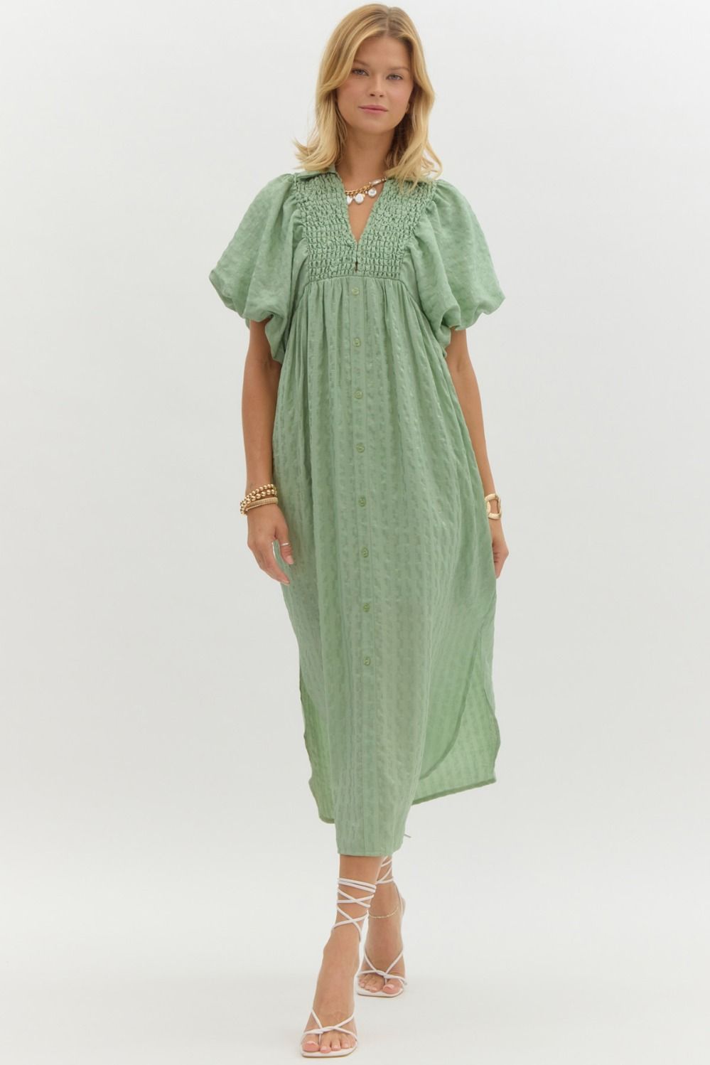 Textured Sage Midi