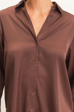 Brown Satin Shirt