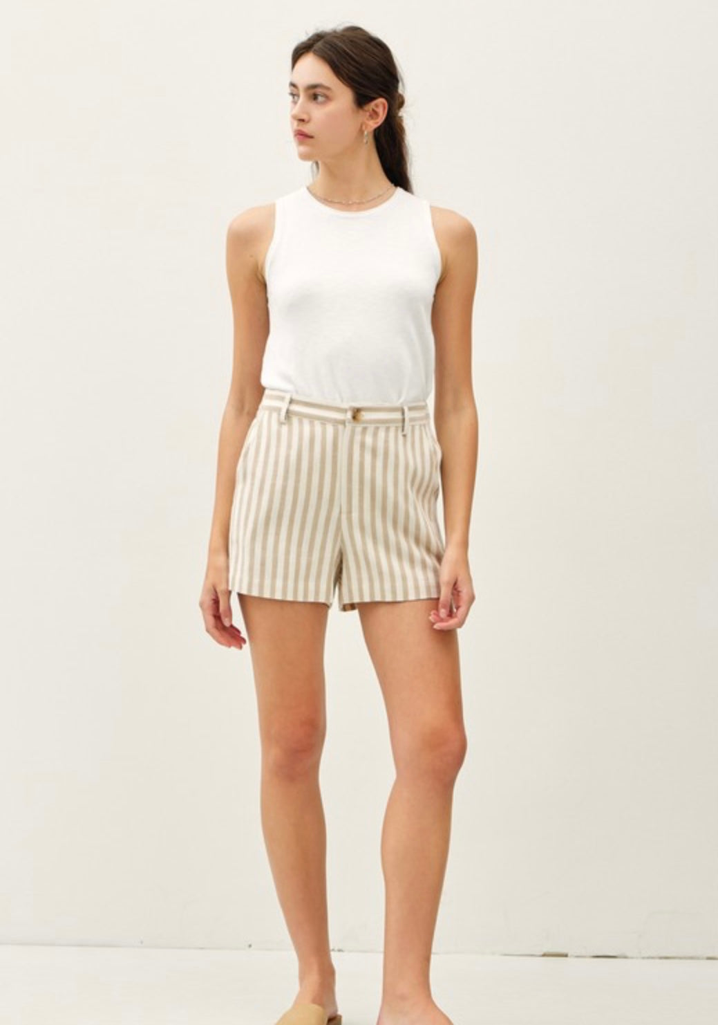 Striped Linen Shorts