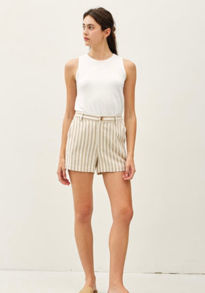Striped Linen Shorts