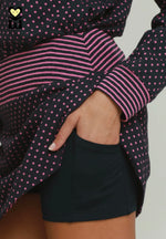 Polka Dot-Stripe Skort