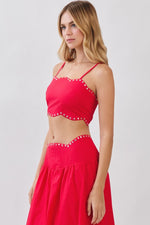 Studded Red Cami