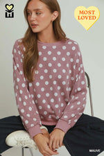 Mauve Polka Dot Pullover